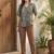 Print Ethnic Satin Shirt Style Top