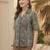 Print Ethnic Satin Shirt Style Top