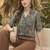 Print Ethnic Satin Shirt Style Top