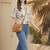 Floral Print Tropical Satin Shirt Style Top