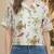 Floral Print Tropical Satin Shirt Style Top