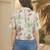 Floral Print Tropical Satin Shirt Style Top