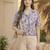 Floral Print Bohemian Satin Shirt Style Top