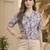 Floral Print Bohemian Satin Shirt Style Top