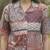 Geometric Print Bohemian Satin Shirt Style Top