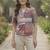 Geometric Print Bohemian Satin Shirt Style Top