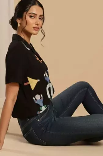 black print top