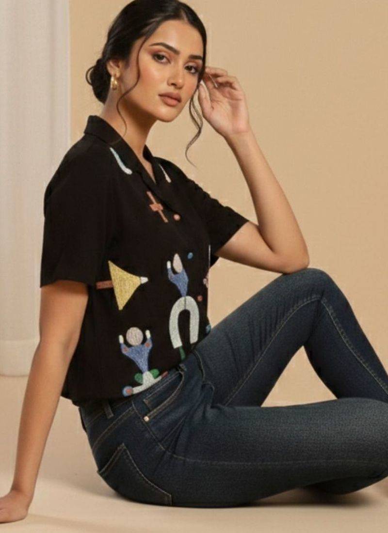 black print top