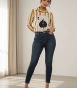 Striped Roll-Up Sleeves Top