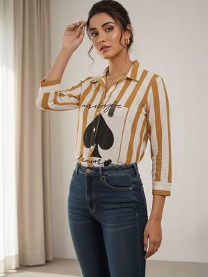 Striped Roll-Up Sleeves Top 2