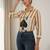 Striped Roll-Up Sleeves Top