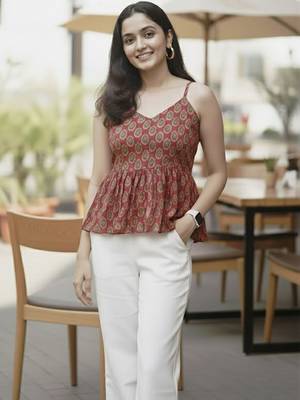 Print Ethnic Peplum Top 1