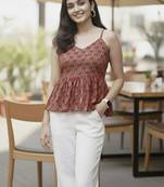 Print Ethnic Peplum Top