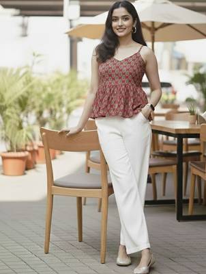 Print Ethnic Peplum Top 3