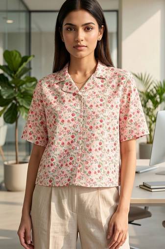Floral Print Satin Top