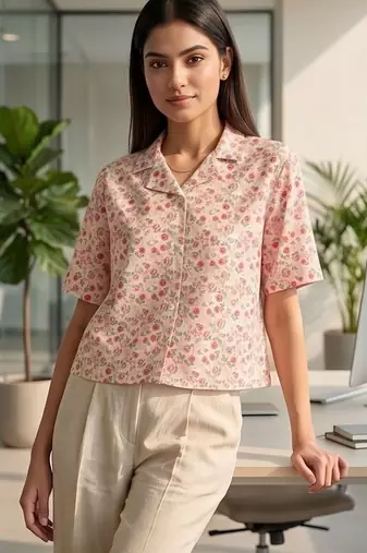 Floral Print Satin Top