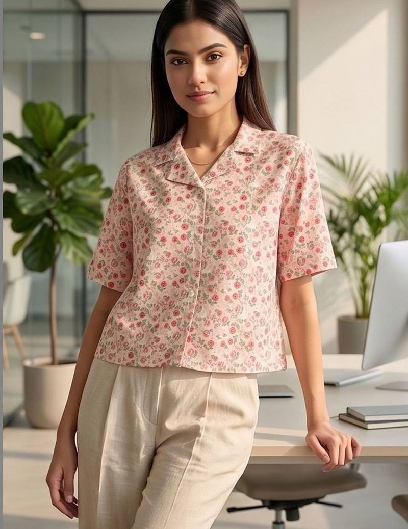 Floral Print Satin Top