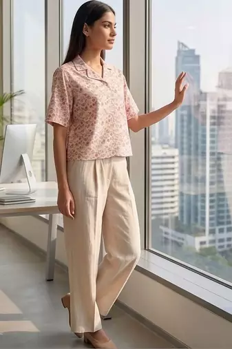 Floral Print Satin Top