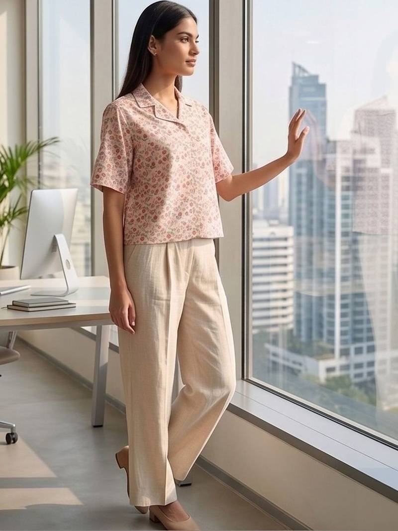 Floral Print Satin Top