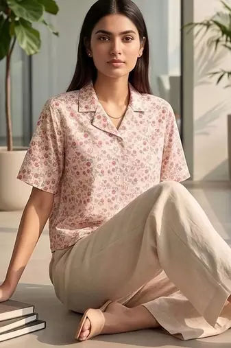Floral Print Satin Top
