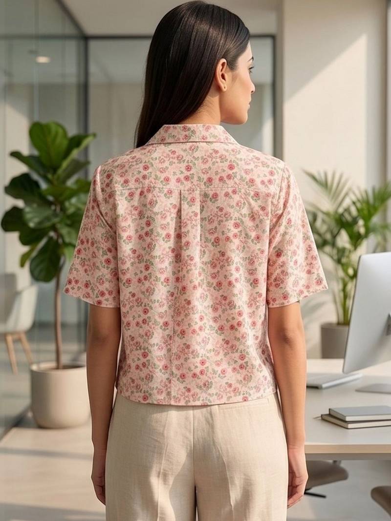 Floral Print Satin Top