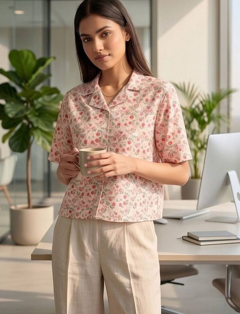 Floral Print Satin Top