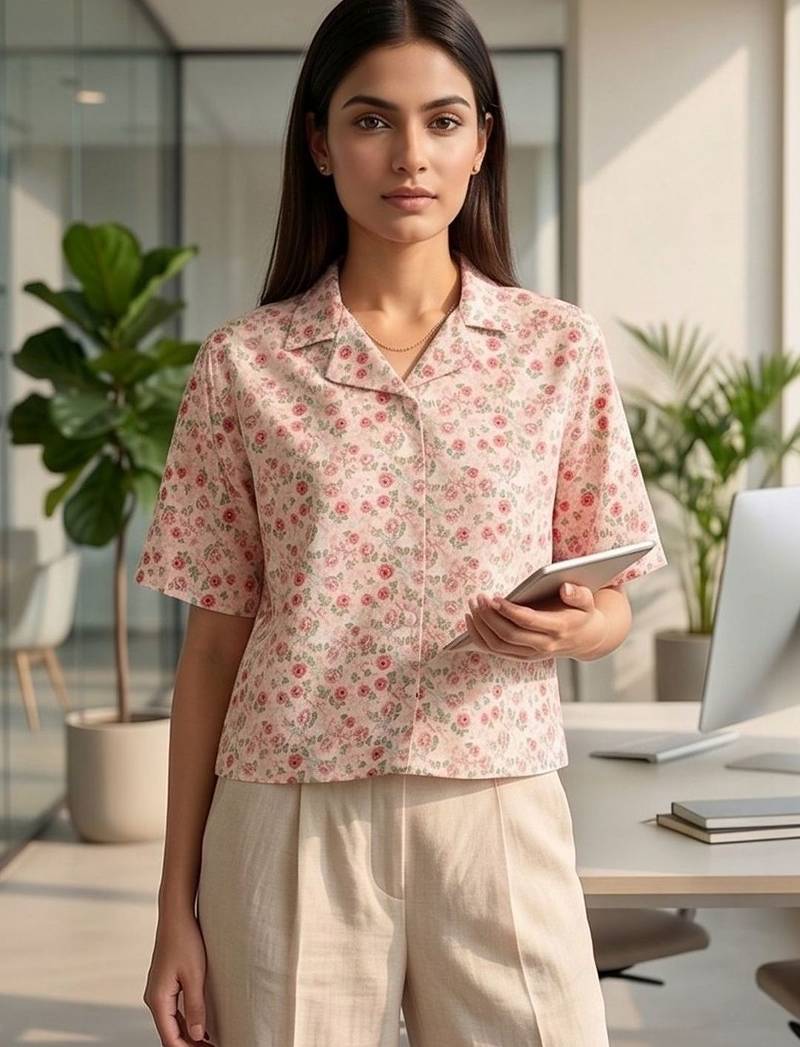 Floral Print Satin Top