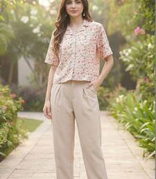 Floral Print Tropical Satin Shirt Style Top