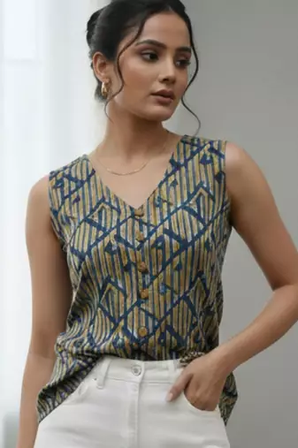 multicolor print top
