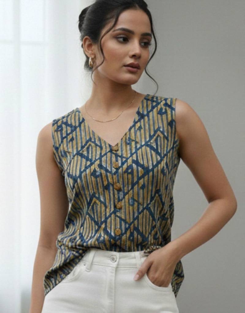 multicolor print top