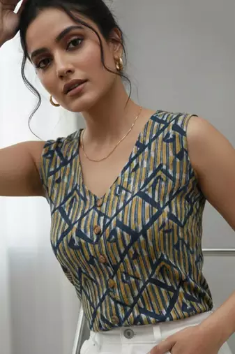 multicolor print top