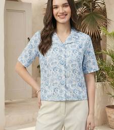 Floral Print Satin Shirt Style Top