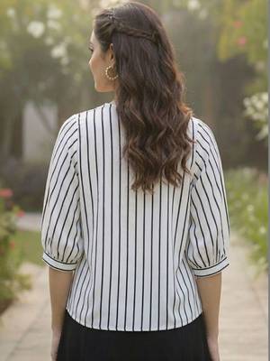 Floral Print Mandarin Collar Top 2