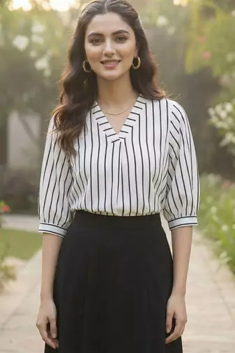 Floral Print Mandarin Collar Top