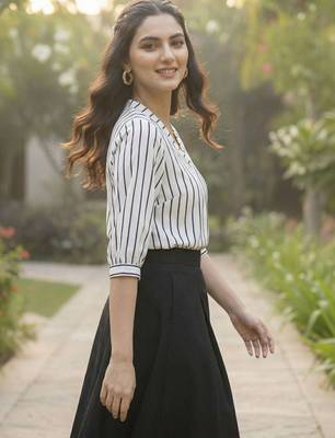 Floral Print Mandarin Collar Top 6