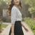 Floral Print Mandarin Collar Top