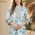 Floral Print Mandarin Collar Top