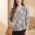 Print Puff Sleeve Satin Blend Top