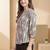 Print Puff Sleeve Satin Blend Top