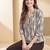 Print Puff Sleeve Satin Blend Top
