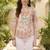Floral Print Mandarin Collar Top