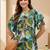 Floral Print Bishop Sleeves Satin Blend Top