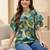 Floral Print Bishop Sleeves Satin Blend Top