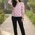 Print Puff Sleeve Ethnic Top