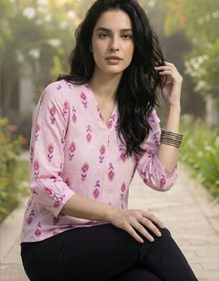 Print Puff Sleeve Ethnic Top 2
