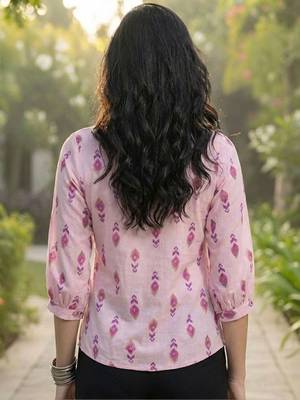 Print Puff Sleeve Ethnic Top 3