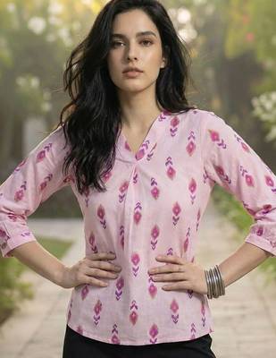 Print Puff Sleeve Ethnic Top 7