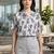 white print satin top