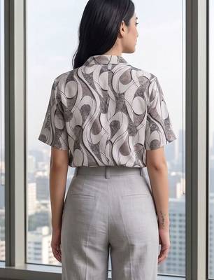 white print satin top 3