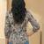 Print Puff Sleeve Satin Blend Top